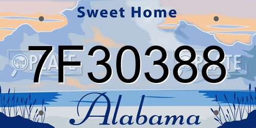 7F30388 Alabama License Plate