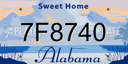 7F8740 Alabama License Plate