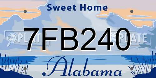 7FB240 Alabama License Plate