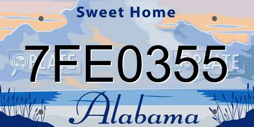 7FE0355 Alabama License Plate
