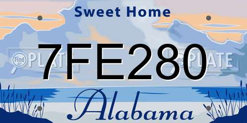 7FE280 Alabama License Plate