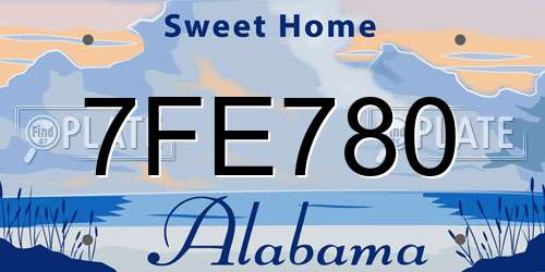 7FE780 Alabama License Plate