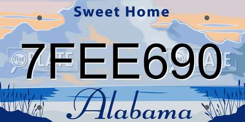 7FEE690 Alabama License Plate