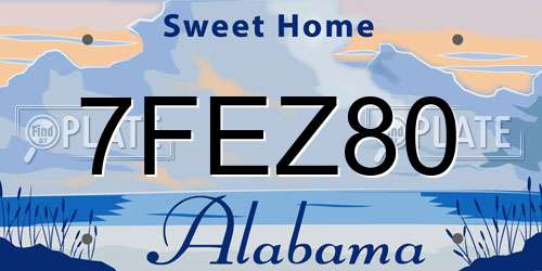 7FEZ80 Alabama License Plate