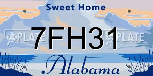 7FH31 Alabama License Plate