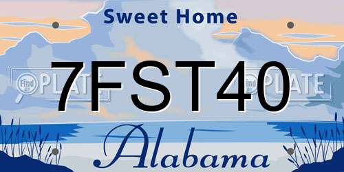 7FST40 Alabama License Plate