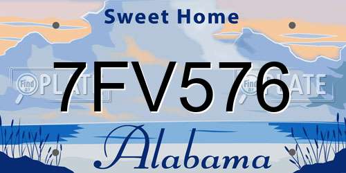 7FV576 Alabama License Plate