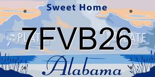 7FVB26 Alabama License Plate