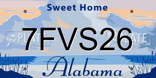 7FVS26 Alabama License Plate