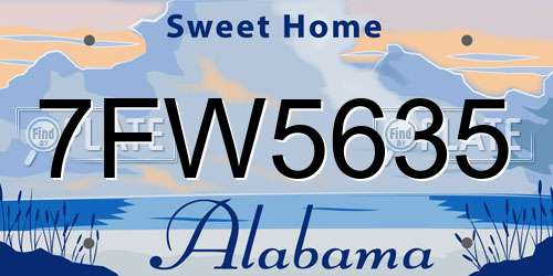 7FW5635 Alabama License Plate