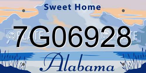 7G06928 Alabama License Plate