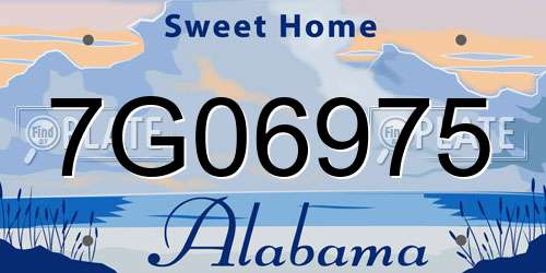 7G06975 Alabama License Plate