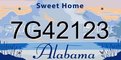 7G42123 Alabama License Plate