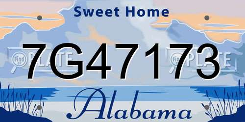 7G47173 Alabama License Plate