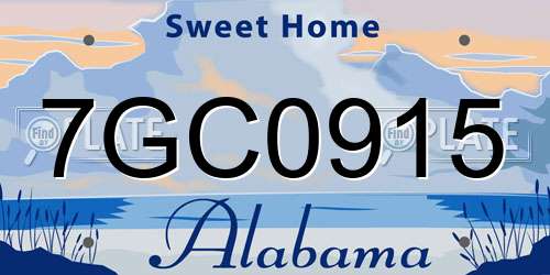 7GC0915 Alabama License Plate