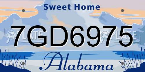 7GD6975 Alabama License Plate