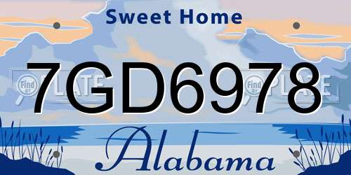 7GD6978 Alabama License Plate