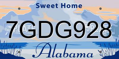 7GDG928 Alabama License Plate