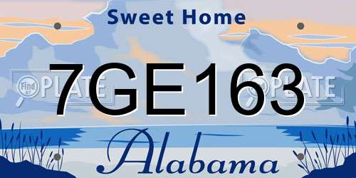 7GE163 Alabama License Plate