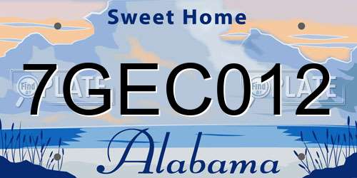 7GEC012 Alabama License Plate