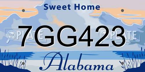 7GG423 Alabama License Plate