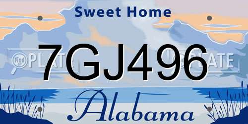 7GJ496 Alabama License Plate