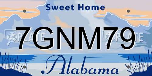 7GNM79 Alabama License Plate