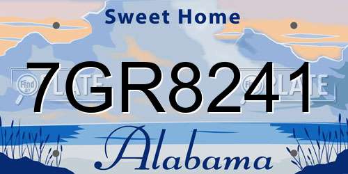 7GR8241 Alabama License Plate