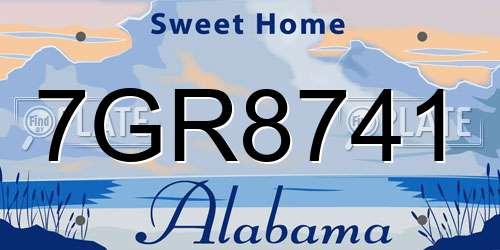 7GR8741 Alabama License Plate