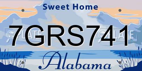 7GRS741 Alabama License Plate