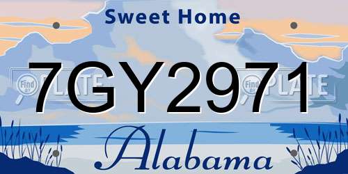 7GY2971 Alabama License Plate