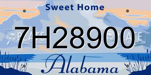 7H28900 Alabama License Plate