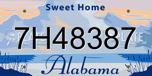 7H48387 Alabama License Plate
