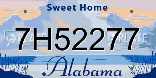 7H52277 Alabama License Plate