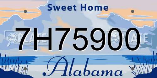 7H75900 Alabama License Plate