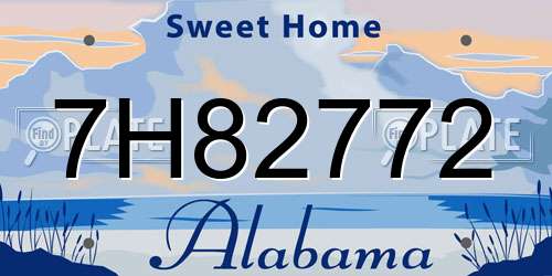 7H82772 Alabama License Plate