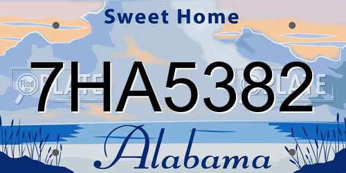 7HA5382 Alabama License Plate
