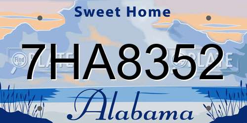 7HA8352 Alabama License Plate