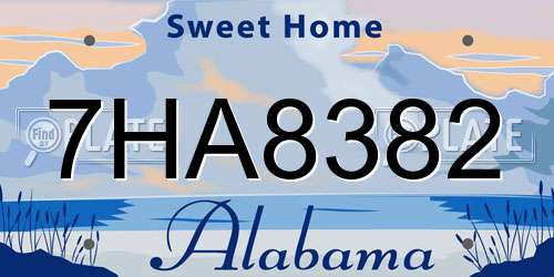 7HA8382 Alabama License Plate