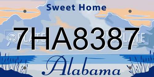 7HA8387 Alabama License Plate