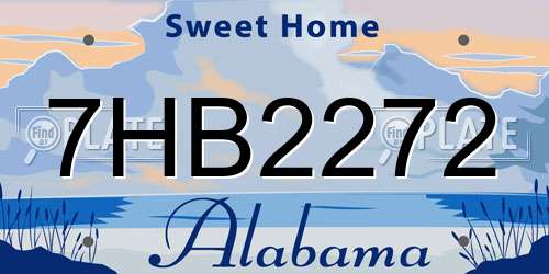 7HB2272 Alabama License Plate