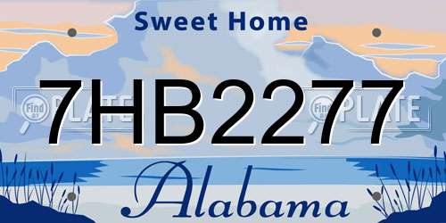 7HB2277 Alabama License Plate