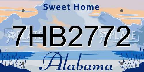 7HB2772 Alabama License Plate