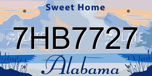 7HB7727 Alabama License Plate