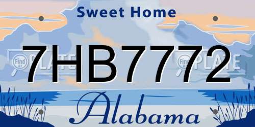 7HB7772 Alabama License Plate