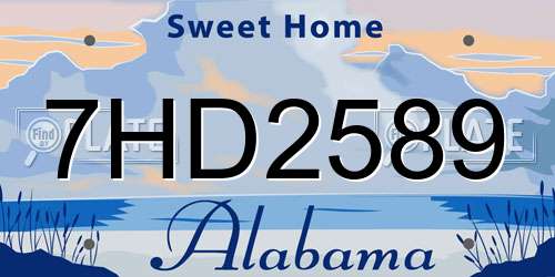 7HD2589 Alabama License Plate