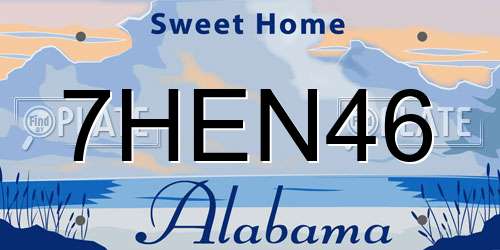 7HEN46 Alabama License Plate