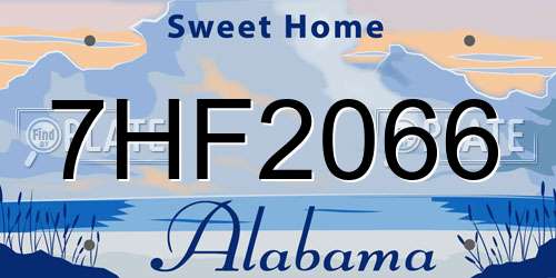 7HF2066 Alabama License Plate