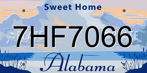 7HF7066 Alabama License Plate
