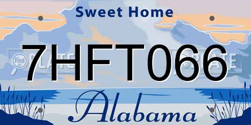 7HFT066 Alabama License Plate